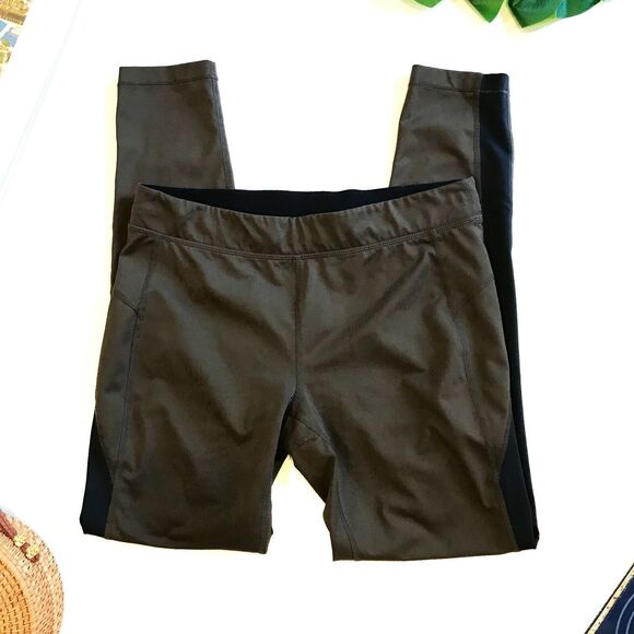 Without Walls Brown Leggings Black Side Panels Size Medium Activewear - Picture 1 of 5